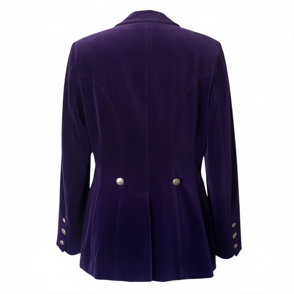 LILI CREPON Paris purple velveteen Blazer VTG‎ size 2 - Picture 2 of 10